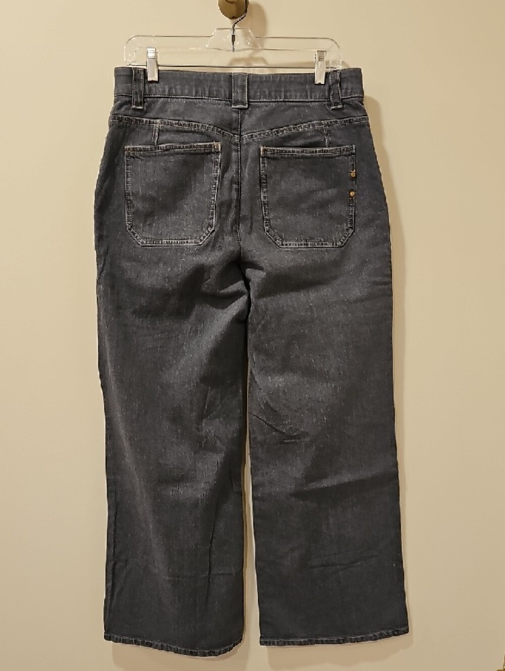 Democracy High Waist Wide Leg Carpenter Jeans; EUC; Size 8; Grey - Picture 11 of 12